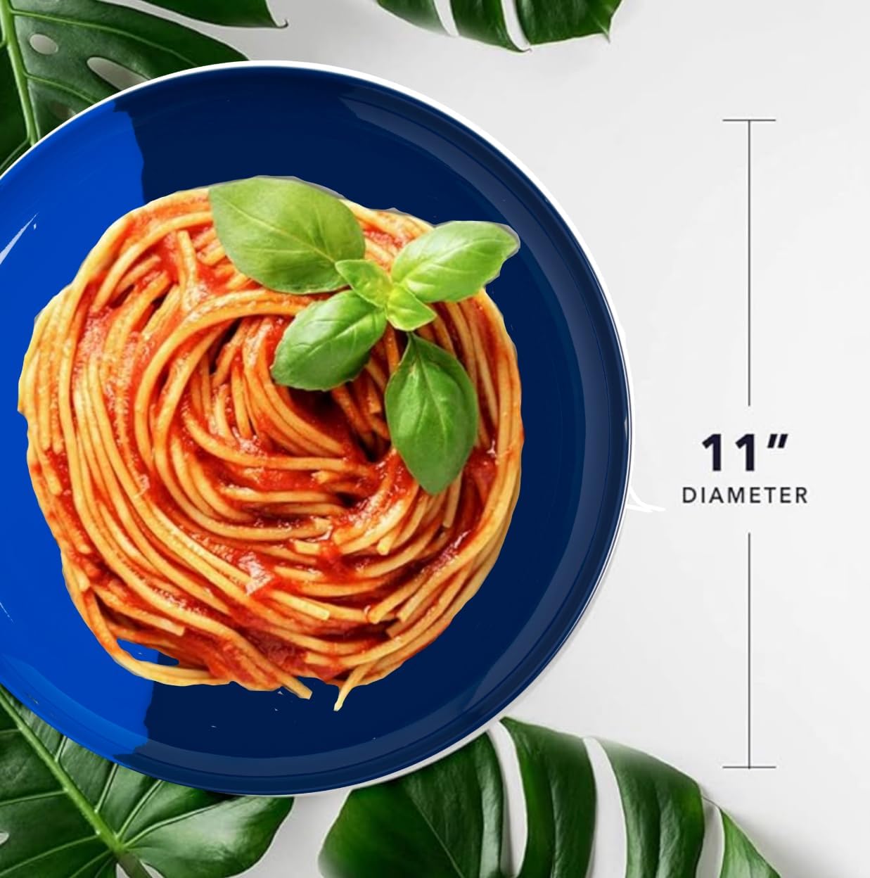 Melamine Dinner Plates | Durable Unbreakable Melamine Plate | Shatter-Proof and Chip-Resistant | Dishwasher Safe, BPA Free | Lightweight Dinnerware Set of 4 | Perfect for Parties, Picnics, BBQ | 11 In