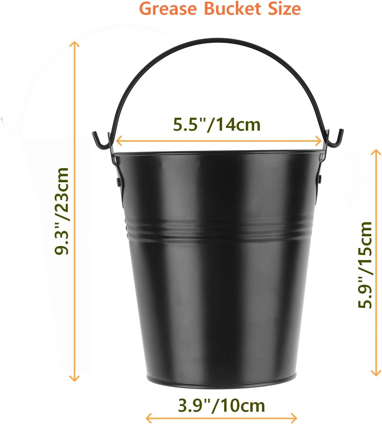 15-Pack Liners & Replacement Traeger HDW152 Drip Grease Bucket for Traeger 20/22/34, Pit Boss, etc Pellets Smoke (Black 15)