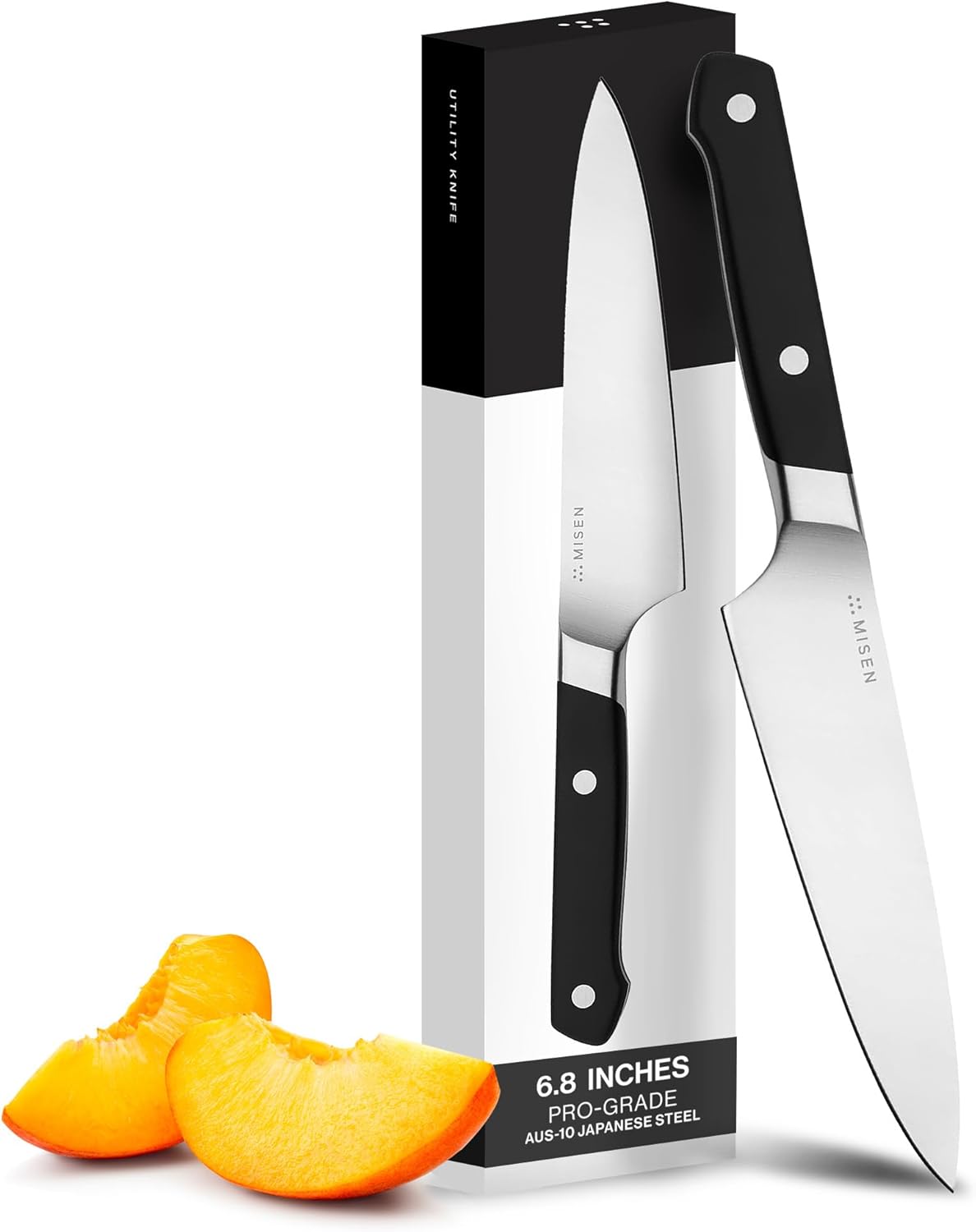 Misen 6.8" Chef Knife – High Carbon Japanese AUS-10 Stainless Steel – Hybrid German & Japanese Blade – Precision Kitchen Knife for Professionals & Home Cooks – Ultimate Cutting Performance - Black