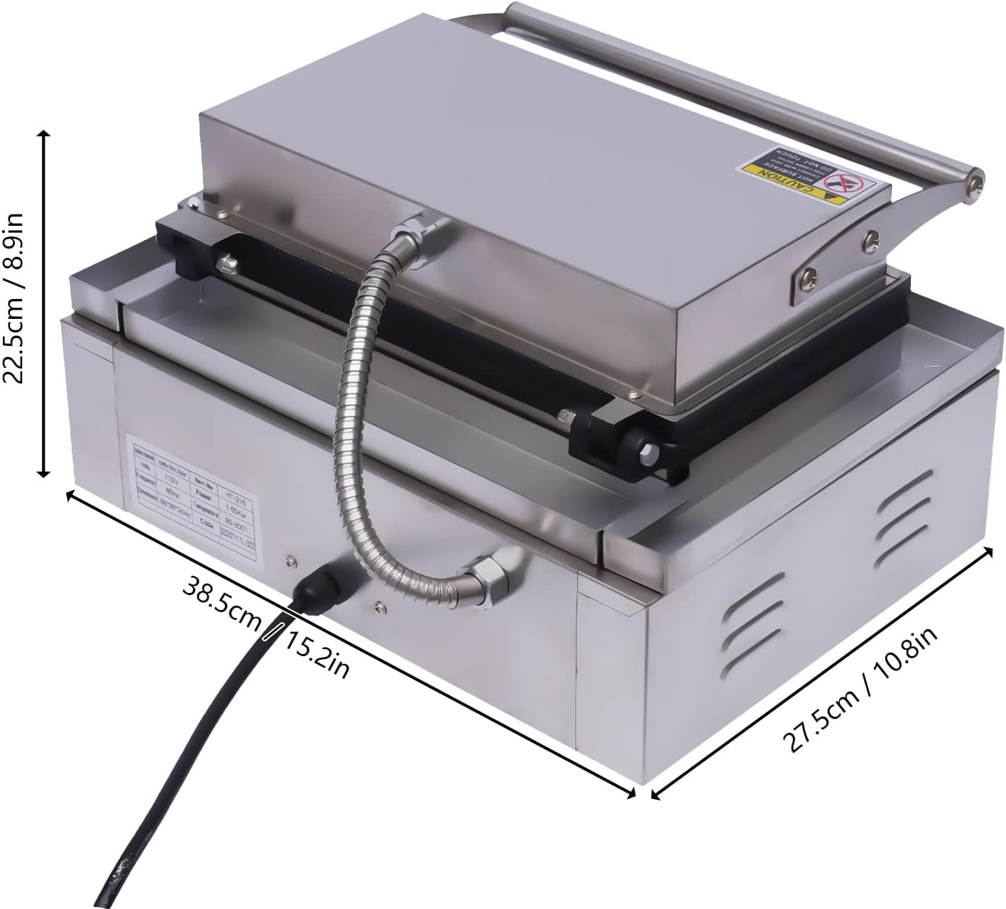 110V Nonstick 2-Shape Commercial Electric 6pcs Hot Dog Maker Machine Waffle Baker Electric Waffle Maker Muffin Machine Corn Dog for Family Breakfast Gift 1500W