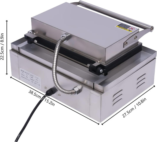 110V Nonstick 2-Shape Commercial Electric 6pcs Hot Dog Maker Machine Waffle Baker Electric Waffle Maker Muffin Machine Corn Dog for Family Breakfast Gift 1500W