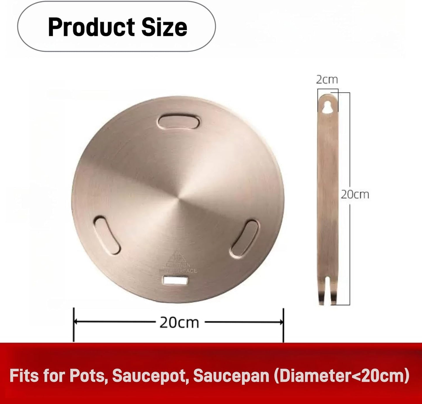 Induction Adapter Plate, NISPOTDOR Stove Heat Diffuser Simmer Plate for Gas Stove, Diffuser Plate Insuction Converter Disk with Detachable Handle for Kitchen Cooktop 7.9inch