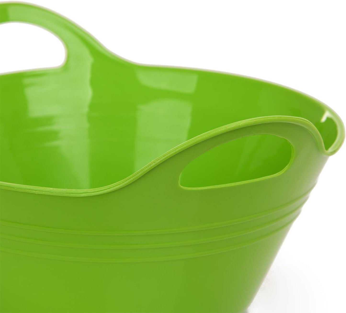 Mintra Home Plastic Bowls with Handles (4.5L Large 2pk, Green)