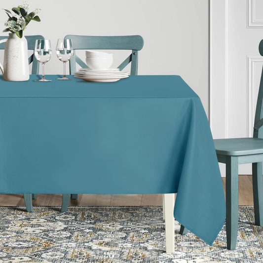 Sancua Rectangle Tablecloth - 90 x 132 Inch - Stain and Wrinkle Resistant Washable Polyester Table Cloth, Teal