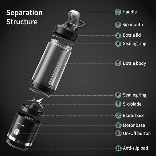 PROCHAIN Portable Blender, 22oz Cordless Personal Blenders, Electric USB Rechargeable Juicer, Smoothies, Ice Crush, Travel, Protein Shakes Cup, BPA-Free, Dishwasher Safe