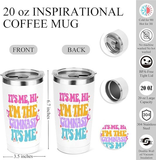 Gymnastics Stuff Gymnastics Gifts, 20 oz Insulated Tumbler, Tumbler with Lid, Vacuum Travel Coffee Mug Stainless Steel Cup Thank You Gift for Women Men Coach Gymnast Team Graduation Christmas Birthday