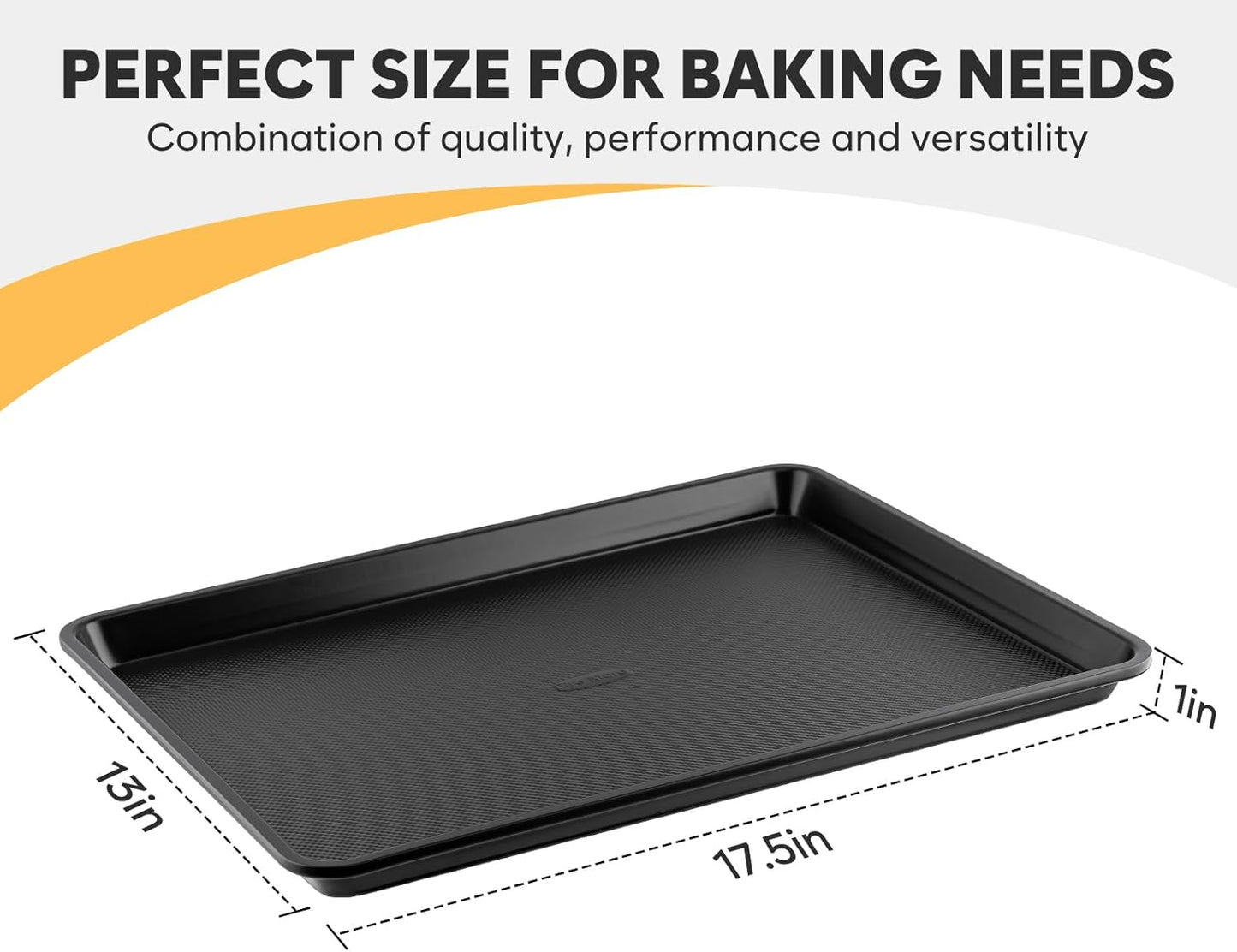 17.5” x 13” Cookie Sheets for Baking, Ceramic Half Sheet Pans Set, Thicker Carbon Steel Baking Sheets Non Stick