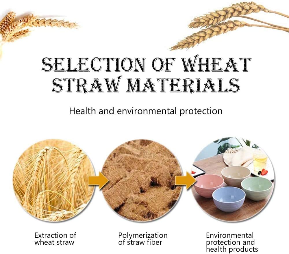 Eco-friendly Wheat Straw Bowls, 4.7 inches mini Snacks Bowl Sets,Unbreakable Natural Non-Toxin mini Bowls for Fruits, Microwave Dishwasher safe BPA FREE set of 5.