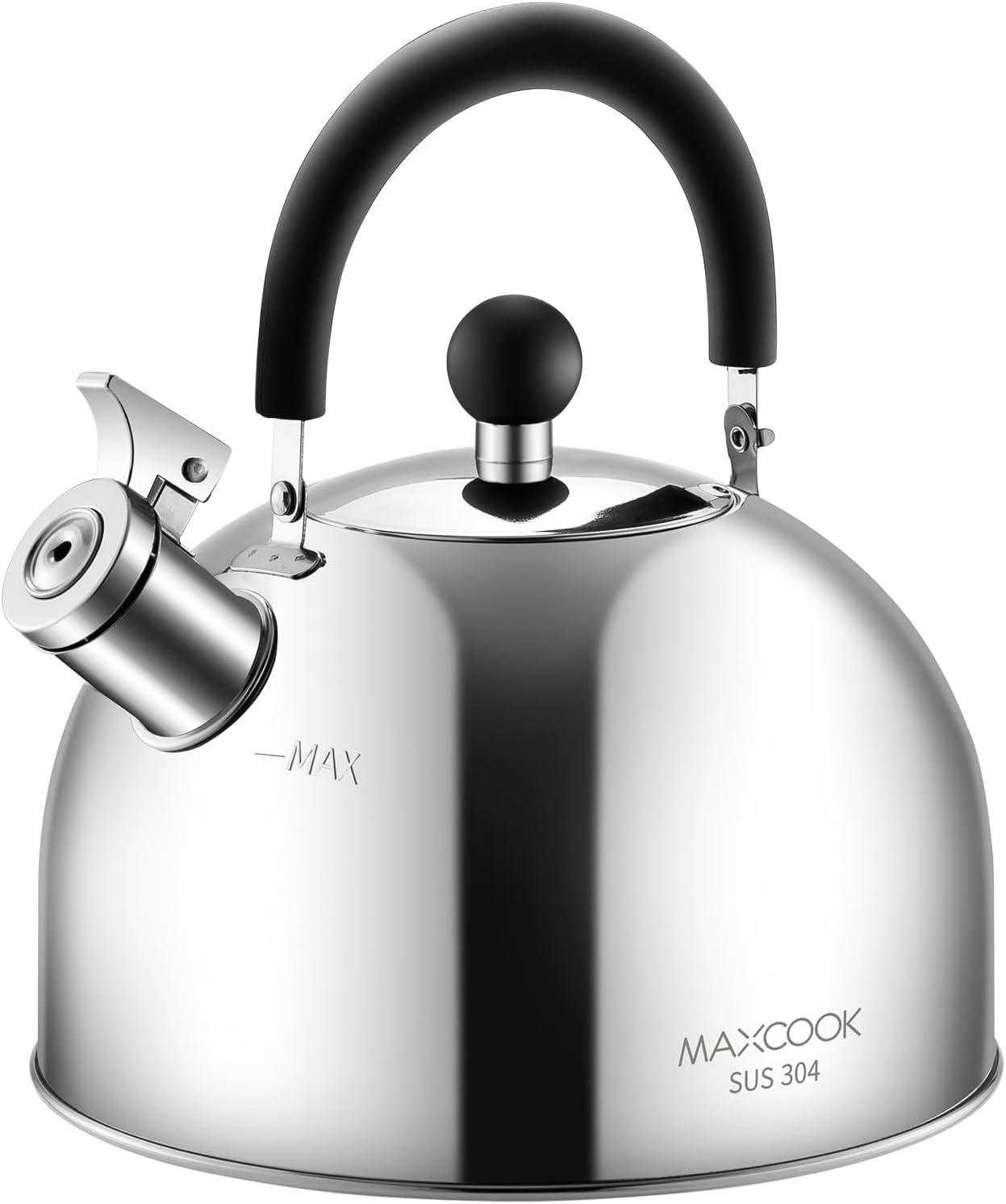 304 Stainless Steel Whistling Tea Kettle 3.17 Quart/3L Tea Pot, Suitable to Boiling Water & Tea on Induction Stove, Gas Stove Top