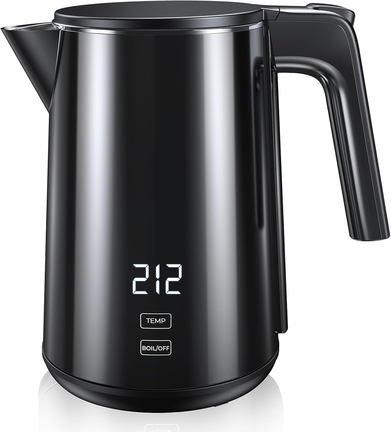 Electric Kettle, 1.0L 1200W Fast Heat with Auto Shut-Off, Boil-Dry Proof, 7 Temperature Control Teapot, Double Wall Stainless Steel Water Boiler Heater, 4H Keep Warm, Cool Touch Coffee Tea Pot, Black