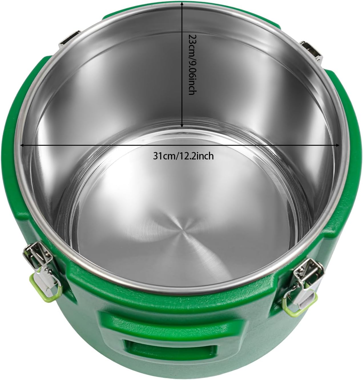 DYNAMI 4 Gal Insulated Food Container with Buckles,Portable Commercial Food Warmer Insulated Soup Container Cold Hot Box Insulated Food Carrier for Catering,Sealed and Leak-proof(Green)