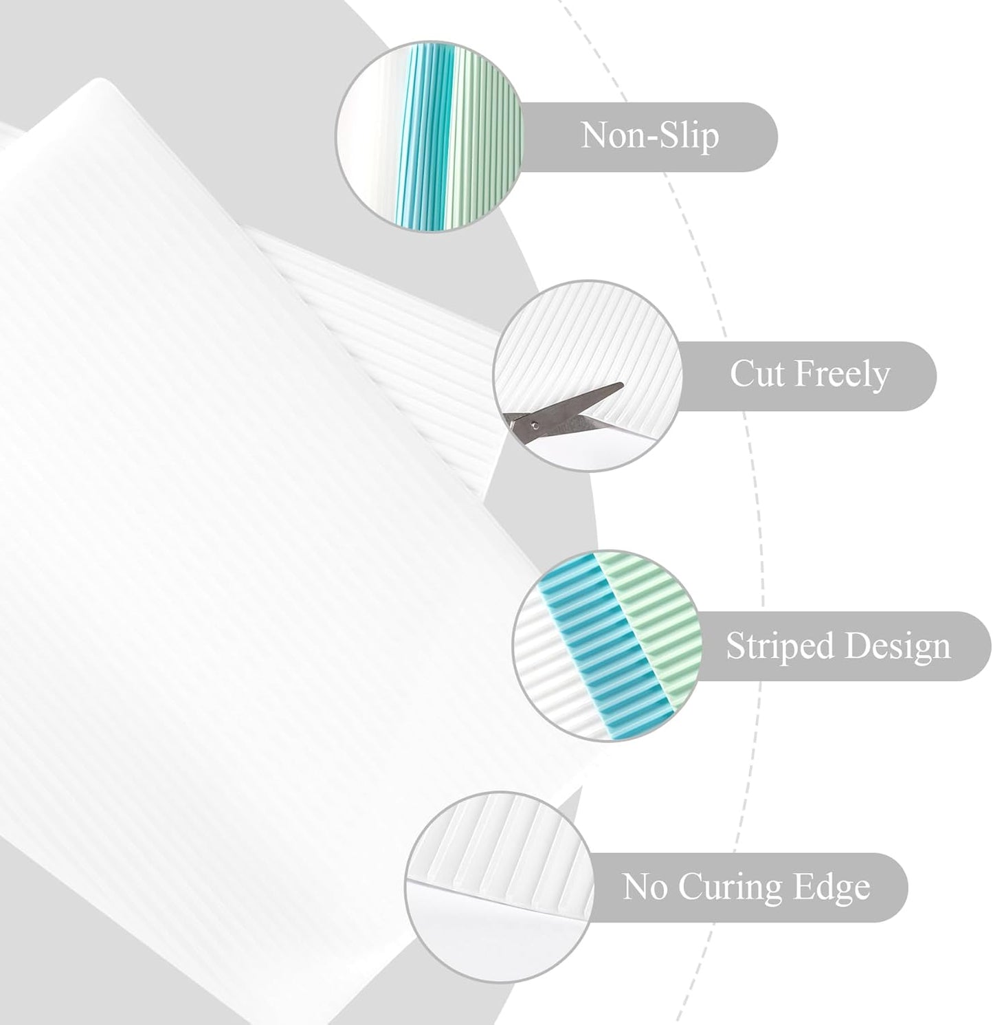 Non-Slip Silicone Refrigerator Liners for Shelves, Reusable Washable Fridge Shelf Drawer Liners, Cuttable Waterproof Oilproof Fridge Liner for Glass Shelve Kitchen Cabinet Drawer Mats (Clear, 2 Pack)