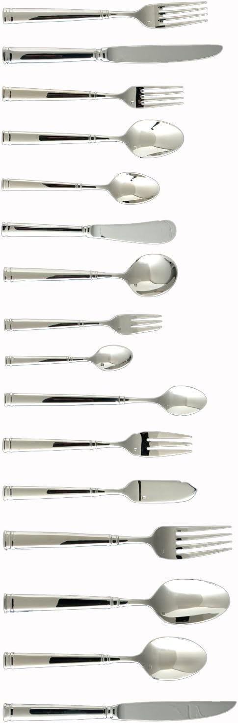 Fortessa Bistro 18/10 Stainless Steel Flatware Solid Handle Dessert Knife, Set of 12, Silver