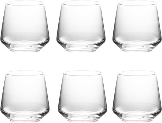 Stemless Wine Glasses Set of 6,13.5oz, Crystal Clear Red White Wine Glasses for Daily Use, Lead-free, Dishwasher Safe, Glasses Drinking Set, Ideal for Home Bar, Parties & Gifts