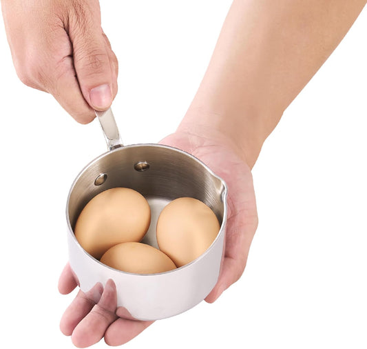 Cooks Standard Stainless Steel Butter Warmer 0.46 QT, Multi-Ply Clad Small Sauce Pan, 440ml Mini Butter Chocolate Milk Melting Pot with Pour Spout Cooking Pot ideal for Chefs, Baristas