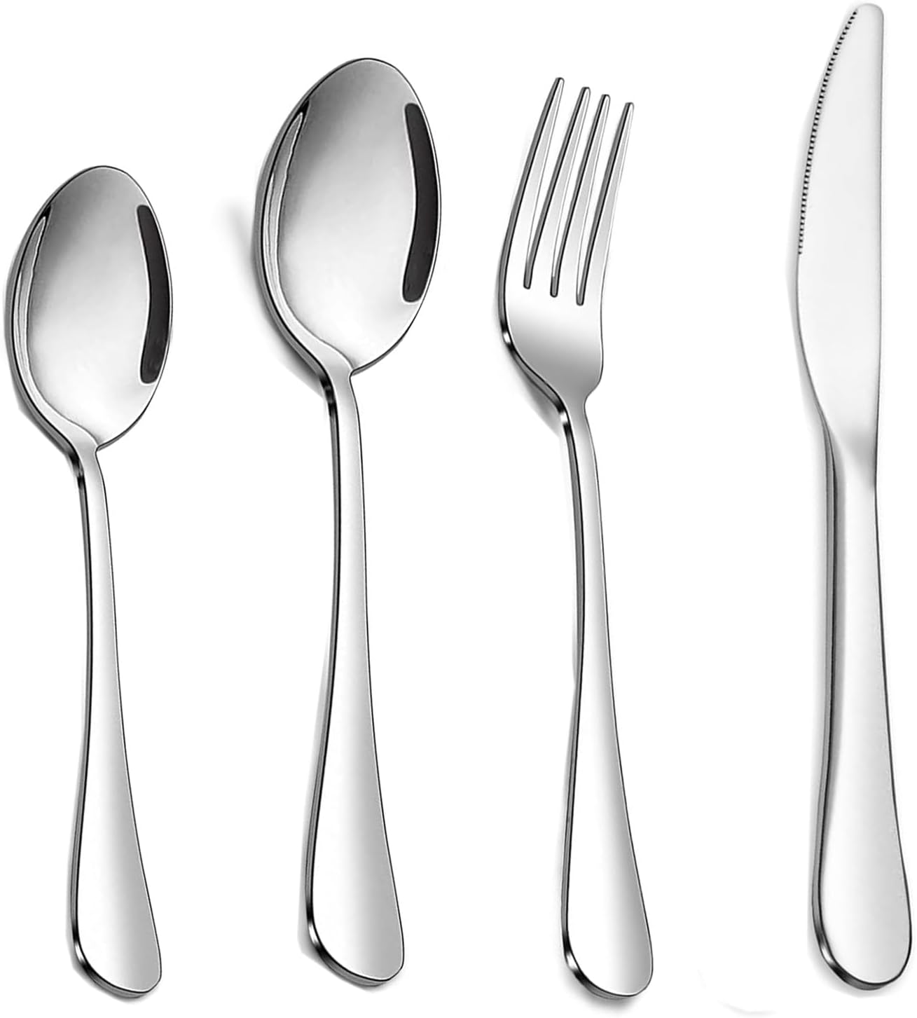 24 pcs Flatware Set, Silverware Set for 6, Knife Fork Spoon, Home Dinnerware Tableware Set for 6, Cutlery Set, Include Knives/Forks/Spoons