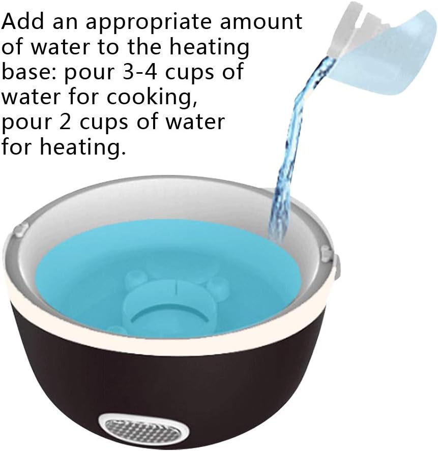 DYRABREST Portable Lunch Box Rice Cooker Steamer 3 Layer 110V/2L Stainless Steel Inner Pot