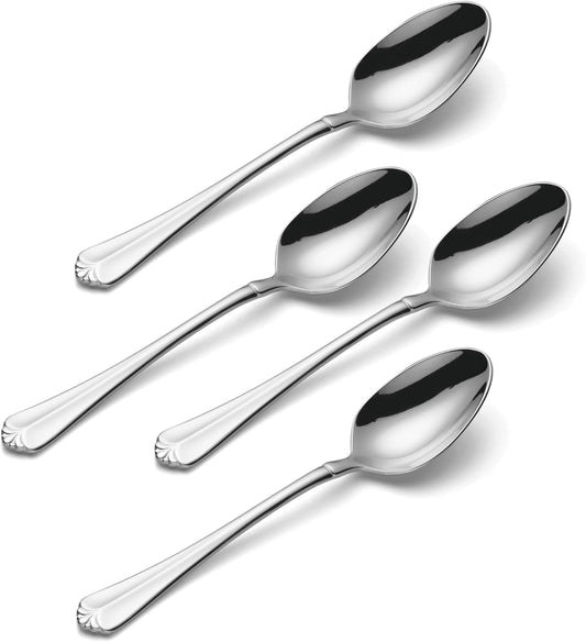 Oneida Silverware Set, Juilliard Fine Flatware 4-Piece Teaspoon Set, Service For 4, Rust Resistant 18/10 Stainless Steel, Dishwasher Safe, Mirror Finish, Home And Kitchen Utensils (Silver 4 Piece)