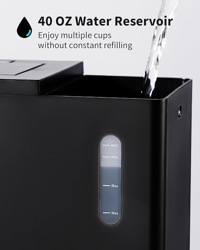 Hot & Iced Single Serve Coffee Maker, K Cup Pod Coffee Maker Compatible with Grounds, Reusable Filter, 6–16oz Brew Sizes, Large 40oz Water Tank, Easy to Use, Black