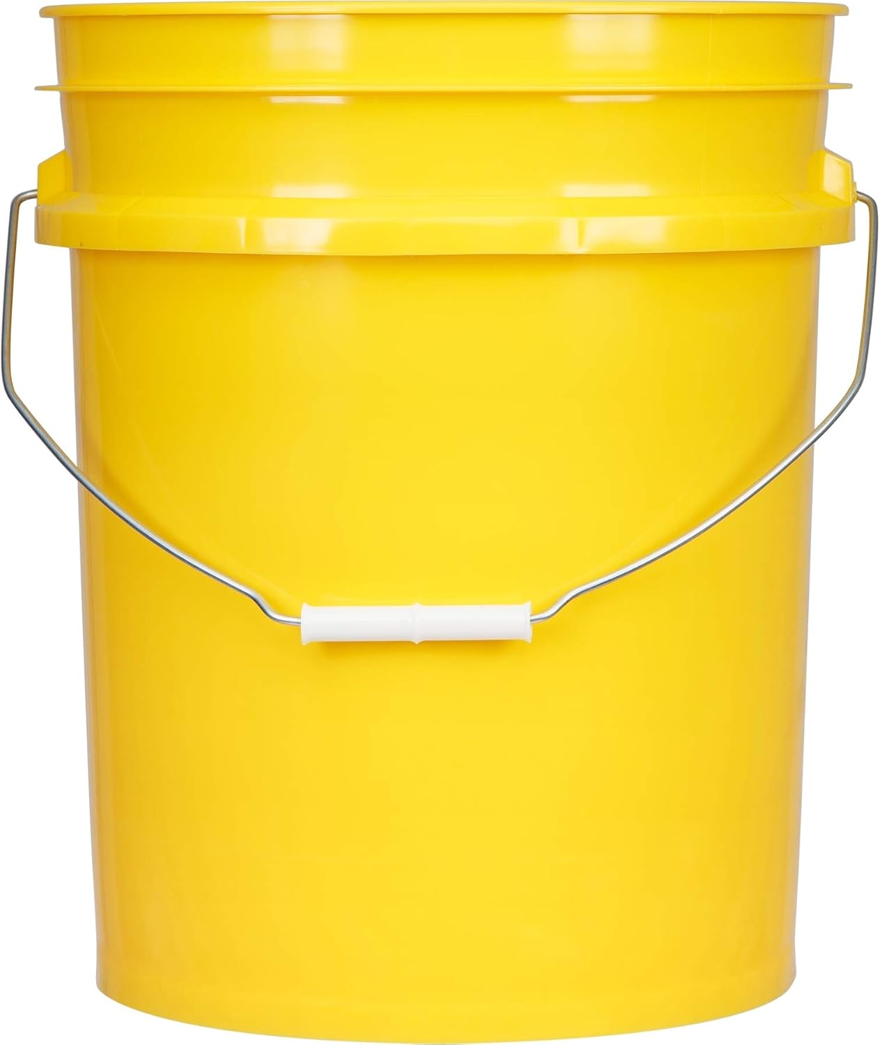 House Naturals 5 Gallon Plastic Yellow Food Grade BPA Free Made in USA Bucket Pail with Air Tight Double Gasket Screw on Lid(Pack of 3) (Yellow)