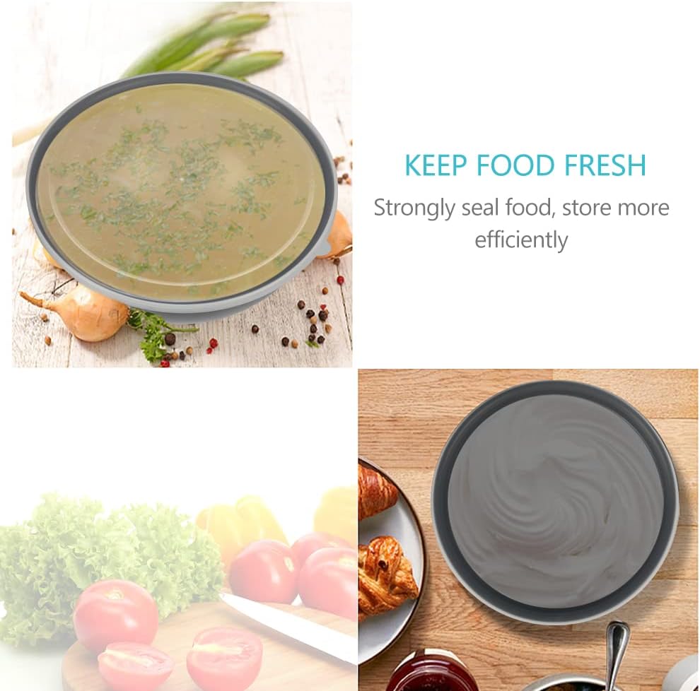 BoxedHome BPA Free Plastic Round Mixing Bowl with Lids, 12 Pack Nesting Bowls with Lids Set, Microwave and Dishwasher Safe Prep & Serving Bowls Great for Mixing, Baking, Serving (Grey, 12pcs)