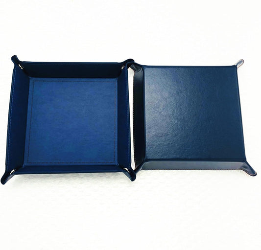 siduater Valet Tray Desktop Storage Organizer – Vegan Leather Catchall Tray Bedside Vanity Tray Nightstand Caddy Holder for Remote Controller, Watch, Keys, Phone, Wallet, Coin, Jewelry, Navy