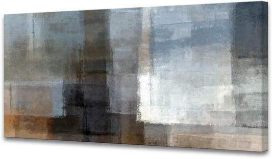 Muolunna A62275 Canvas Prints Abstract Wall Art Print Paintings Grey and Brown Home Decor Stretched and Framed Ready to hang for Living Room Bedroom and Office Home Kitchen Artwork 30x60inch