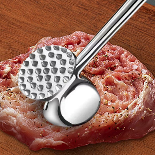 304 stainless steel meat tenderizer, meat tenderizing hammer, double-sided meat hammer chicken meat grinder, heavy-duty meat pounder for steaks and beef, kitchen cooking mallet