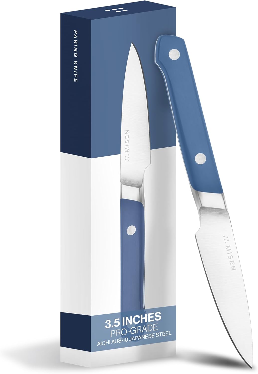 Misen Paring Knife – Precision Kitchen Knife with High-Carbon Stainless Steel Blade – Ergonomic Handle for Peeling, Trimming, and Slicing – Lightweight, Versatile Tool for All Culinary Tasks - Blue