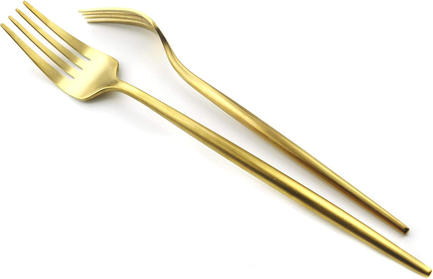 Gugrida 5 Pieces Matte Gold Handle 18/10 Stainless Steel Silverware Set, Flatware Set Titanium Cutlery Set, Utensils Set for Home Restaurant, Dishwasher Safe (Full Gold)