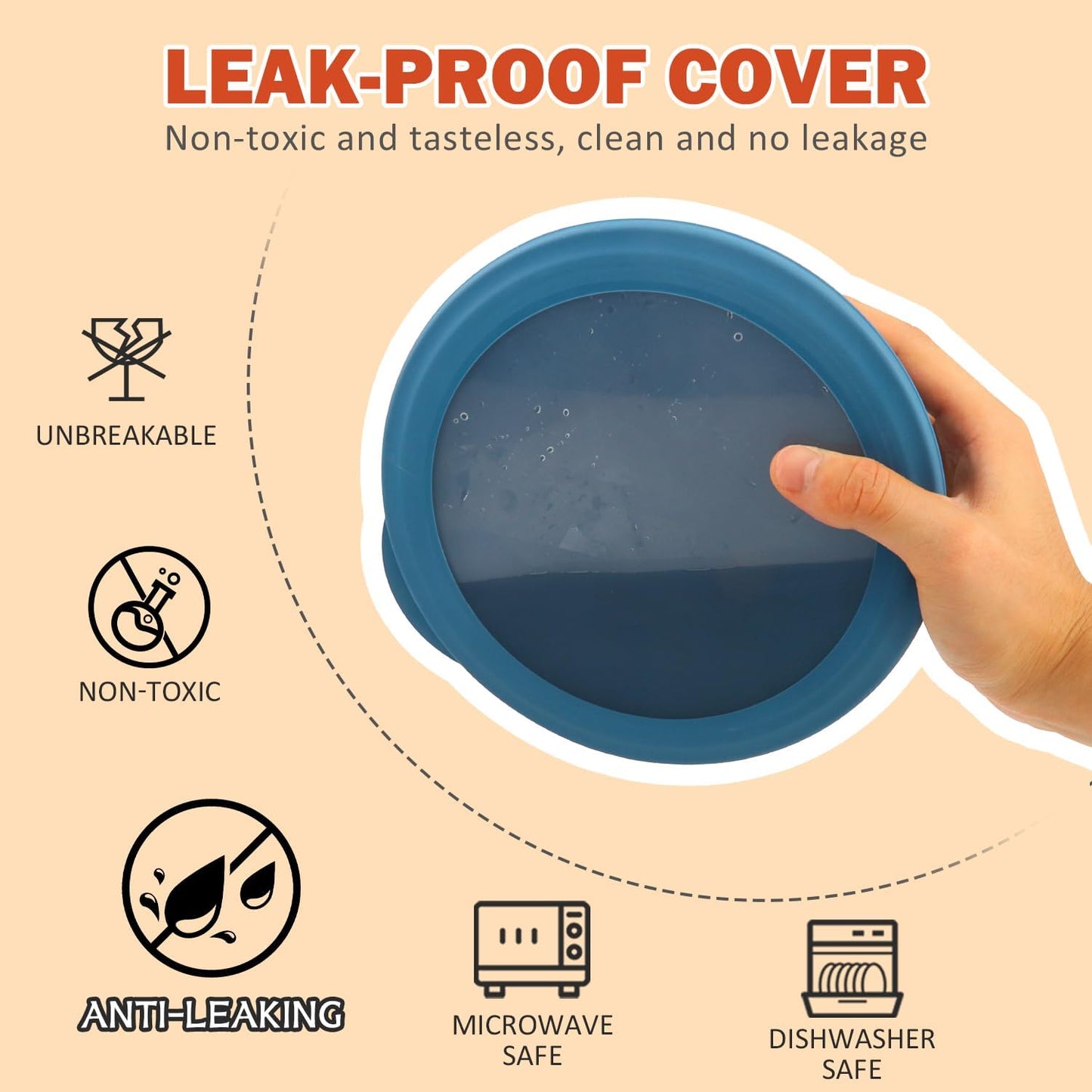 Wrova wheat straw bowls with lids set of 4, 40oz cereal bowls with covers,unbreakable salad container for lunch, dishwasher safe bowl sets for kitchen. Blue