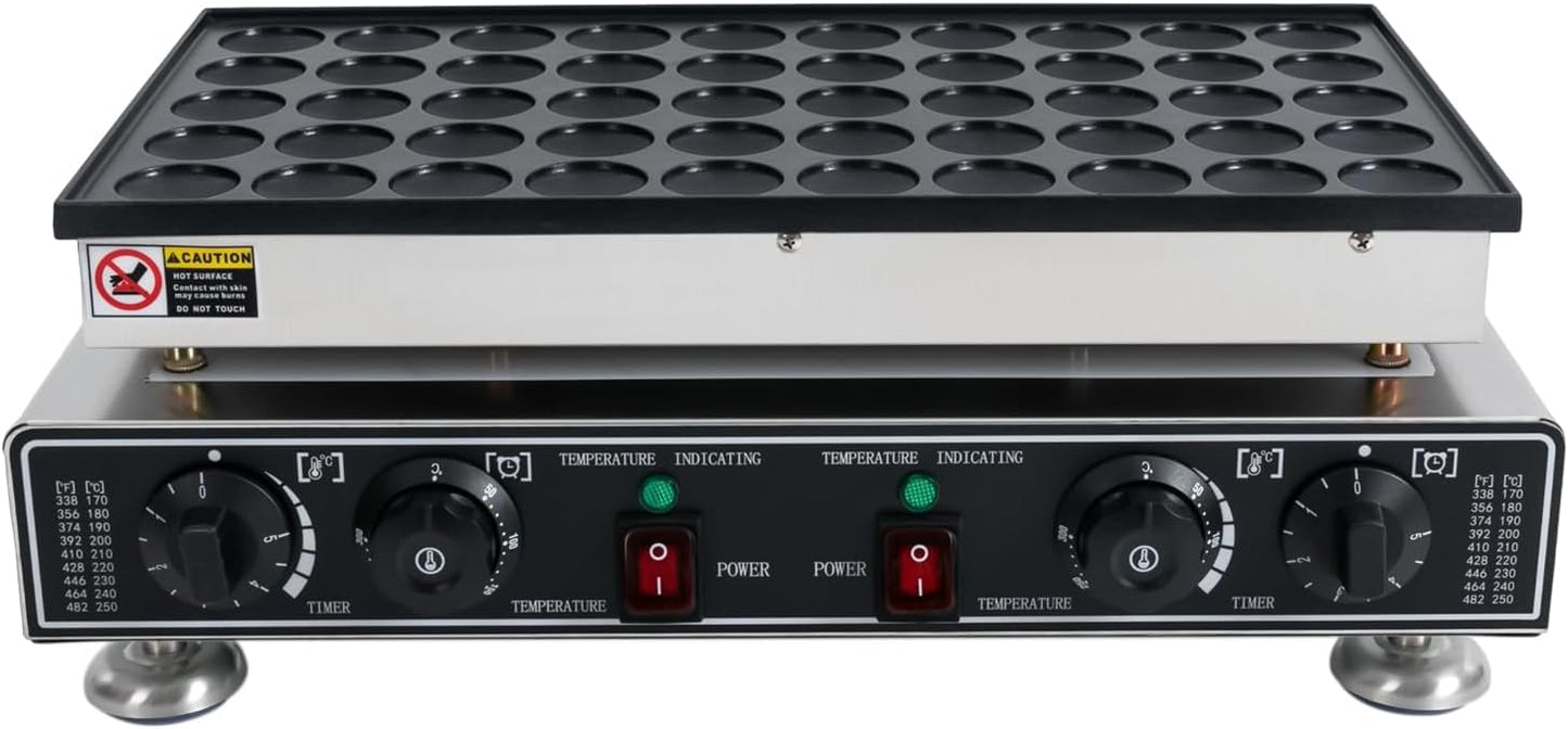 50 PCS Electric Mini Pancake Maker, 110V 1800W Waffle Pancakes Making Machine Commercial Electric Muffin Nonstick Waffle Maker Machine for Home Restaurant & Snack Dessert