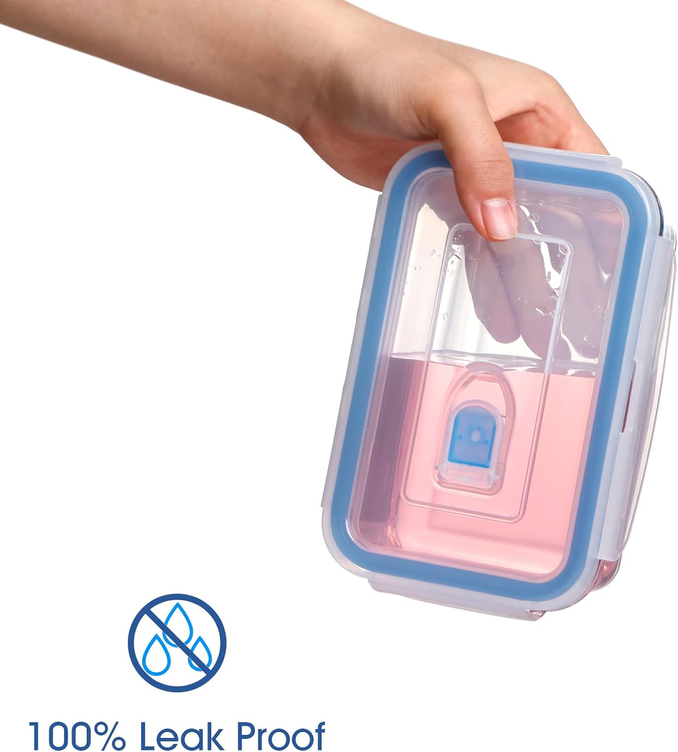 NUTRIUPS 0.45L Glass Food Storage Containers Set of 2, Rectangular Meal Prep Containers, Food Storage Containers