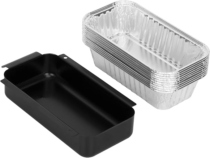 BBQ Future Grill Grease Pan for Charbroil Gas Grill Accessories 9328812P06 G416-0015-W1, Grease Cup Catcher with 10-Pack Aluminum Disposable Oil Drip Pan Replacement Parts