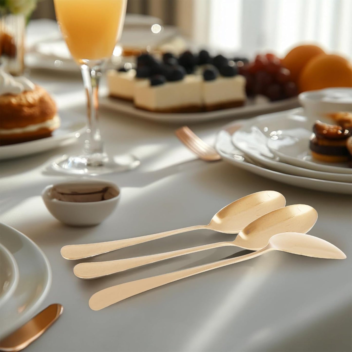 12PCS Stainless Steel Serving Utensils Sets with 8 Large Serving Spoons,4 Serving Tongs,Gold Serving Utensills Sets for Buffet Catering Banquet Party (Gold)