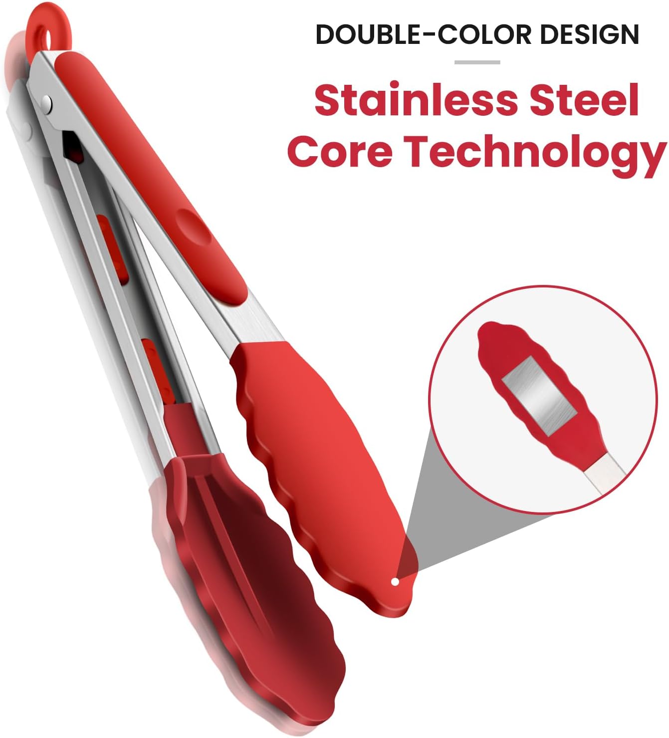 3 Pack Silicone Tongs for Cooking,Maywe Tanso 9 Inch Cooking Kitchen Tongs with Silicone Tips,Nonstick Stainless Steel Tongs for Steak Pie Pizza Pasta Spaghetti Salad BBQ Buffet