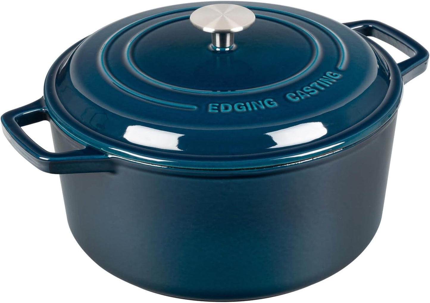 Enameled Cast Iron Dutch Oven Pot With Lid, Dutch Oven for Sourdough Bread Baking Round Pot Dule Handle, 7.5 Quart, Blue