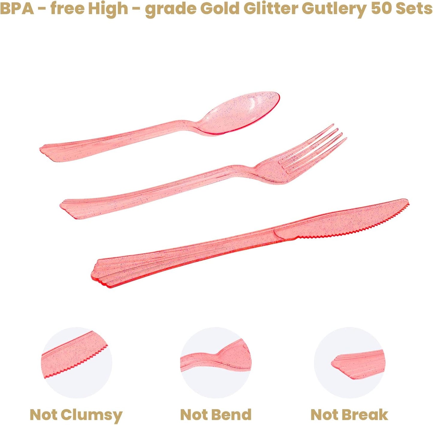 AIRE 350PCS White Rose Gold Paper Plates Party Supplies for 50 Guests Dinnerware Sets Disposable Party Decorations Paper Plates Napkins Cups Plastic Forks Knives Spoons For Birthday Wedding, Parties