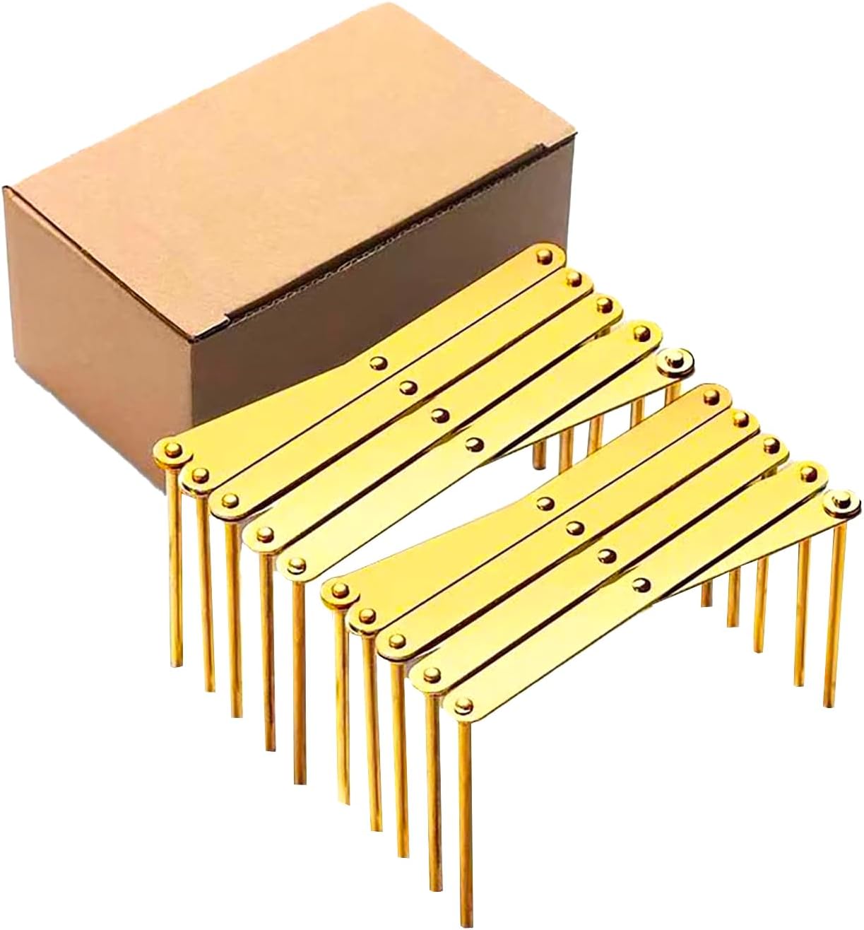 2Pcs Gold Stainless Steel Plate Rack, Glass lid Plate Organizer, Displayable Collapsible Pot lid Plate Premium Display Rack, Kitchen Essentials