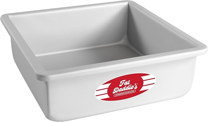 Fat Daddio's PSQ-883 Anodized Aluminum Square Cake Pan, 8 x 3 inch