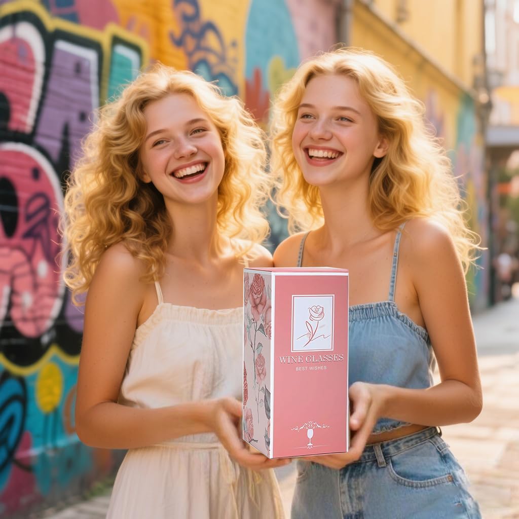 Personalized Wine Glass Gifts for Women, Monogrammed A-Z Wine Glass with Gift Box & Greeting Card, Customized Wine Glasses Initial Wine Glasses Gift for Birthday, Mothers Day, Best Friend, Sister (M)