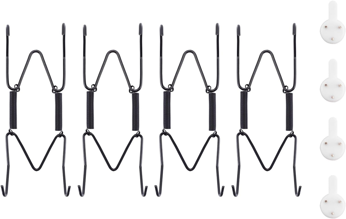 Bilillo 4 Pack Plate Hangers for The Wall, Suitable for 4''-5'' Decorative Plate,Invisible Heavy Duty Wire Plate Holder with Wall Hooks, Plate Hangers for Displaying Plates, Platter, Dish (Black)