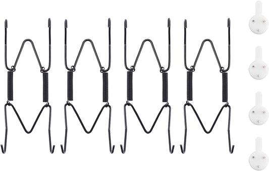 Bilillo 4 Pack Plate Hangers for The Wall, Suitable for 4''-5'' Decorative Plate,Invisible Heavy Duty Wire Plate Holder with Wall Hooks, Plate Hangers for Displaying Plates, Platter, Dish (Black)