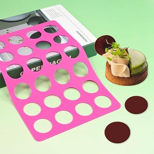 mostsom Round Silicone Chocolate Molds Cheese Chocolate Mat Cake Decorating Bakeware, Cookie Stencil Mat, Chocolate Chablon Molds, Baking Tools & Accessories for DIY Cake Decor (C_ Round)