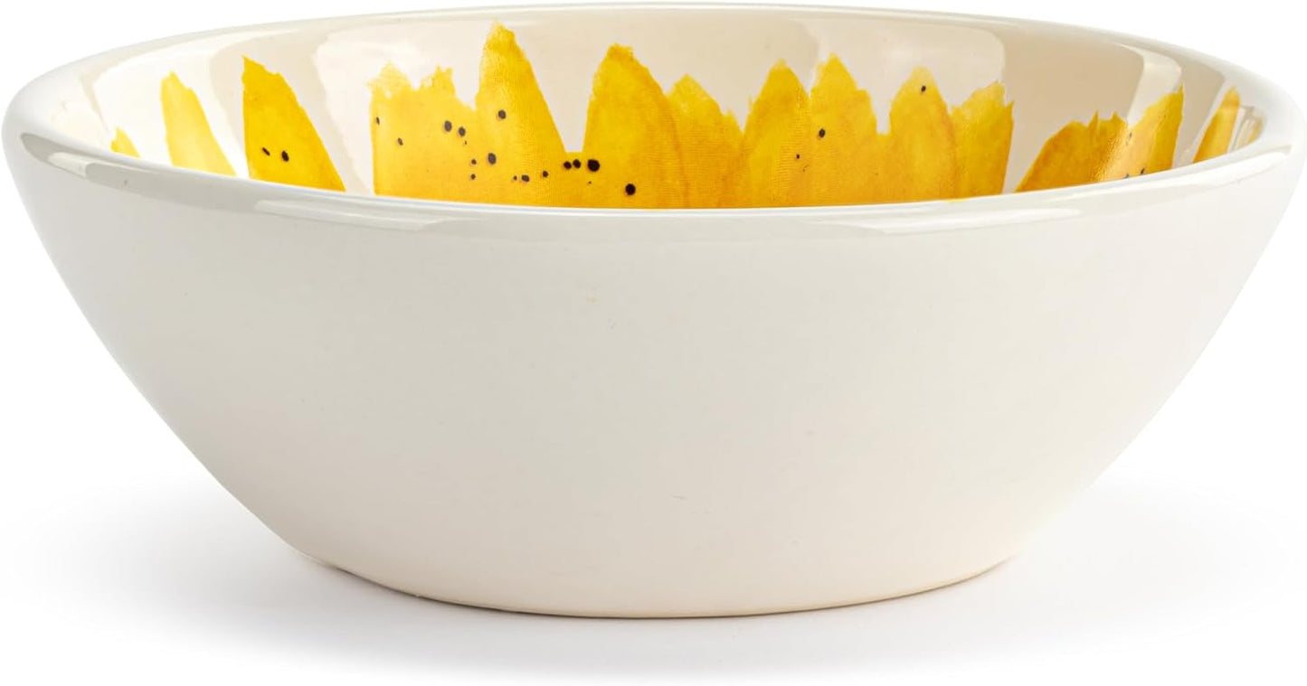 DEMDACO Mini Snack Candy Serveware Bowl From Design Serving Collection 2 x 5 Inch Ceramic Stoneware Sunflower
