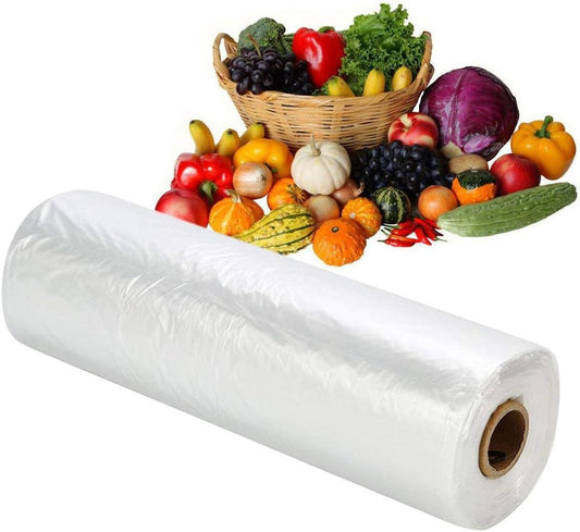 RBHK 12x16 Plastic Produce Bag on a Roll Clear Food Storage Bags, Pet Bags, Diapers Bags, One Roll 350 Bags (1 Roll)