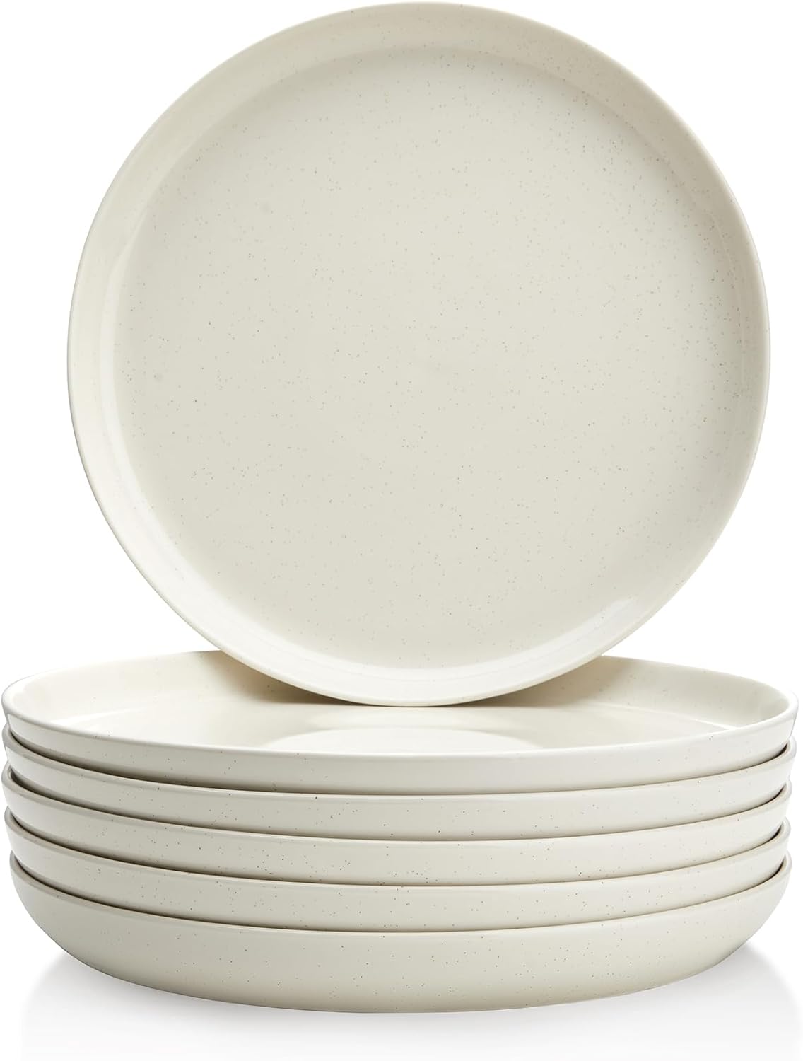 Porcelain Dessert Plates 7.4 Inch Set of 6 - Dove Gray Salad Plates, Dishwasher Microwave Safe, Smooth Glaze