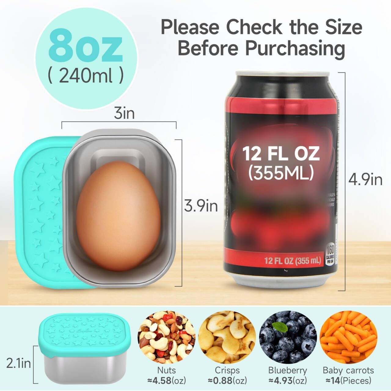 SOPHICO Stainless Steel Snack Containers for Kids, 8 oz Small Food Storage Container 1 Cup with Silicone Lid - Perfect 304 Metal Toddler Lunch Box for Daycare and School, Leak Proof (MIX, 4 PACK)