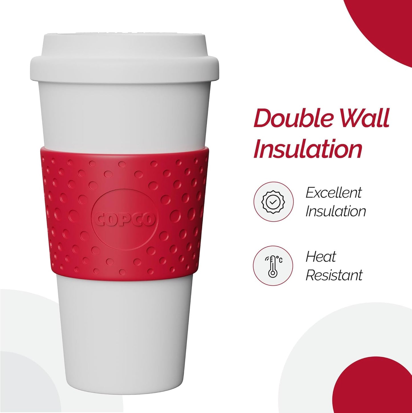 Copco Acadia Travel Mug, 16-Ounce, Cherry Red