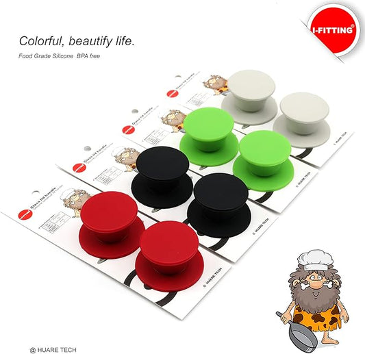 Universal Pot Pan Lids Replacement Knob, IFITTING Silicone Heat Resistant Pan Cover Holding Handles, BPA Free, Dishwasher Safe, Fits Skillets and Kitchen Cookware Covers 2Pack White